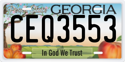 GA license plate CEQ3553
