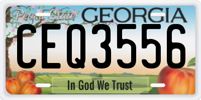 GA license plate CEQ3556