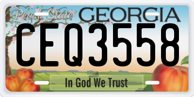 GA license plate CEQ3558