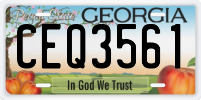 GA license plate CEQ3561