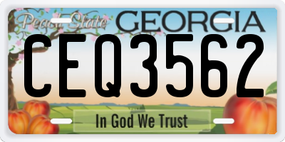 GA license plate CEQ3562