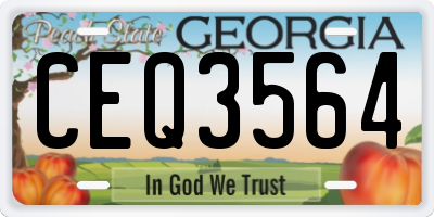 GA license plate CEQ3564
