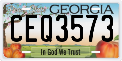 GA license plate CEQ3573