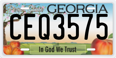 GA license plate CEQ3575