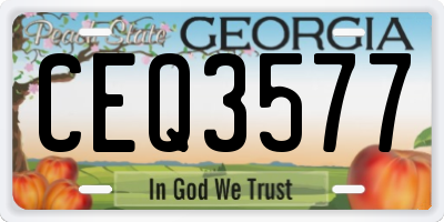 GA license plate CEQ3577