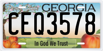 GA license plate CEQ3578