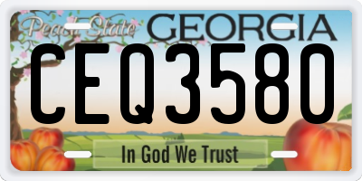 GA license plate CEQ3580