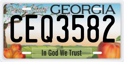 GA license plate CEQ3582