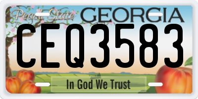 GA license plate CEQ3583
