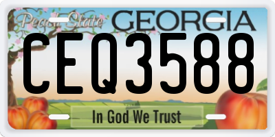 GA license plate CEQ3588