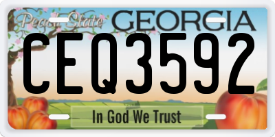 GA license plate CEQ3592