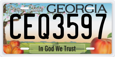 GA license plate CEQ3597