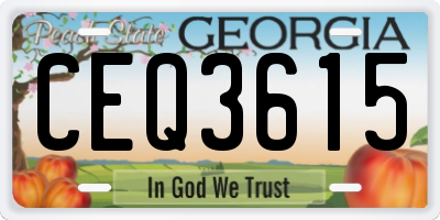 GA license plate CEQ3615