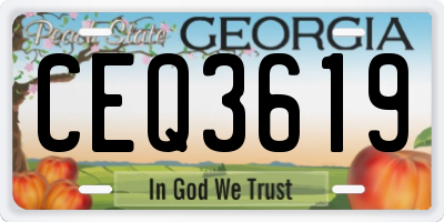 GA license plate CEQ3619