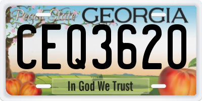 GA license plate CEQ3620