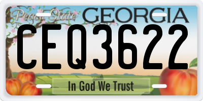 GA license plate CEQ3622