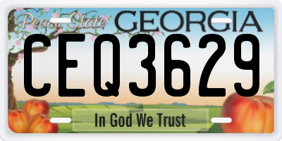 GA license plate CEQ3629