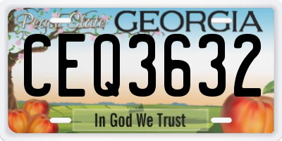 GA license plate CEQ3632