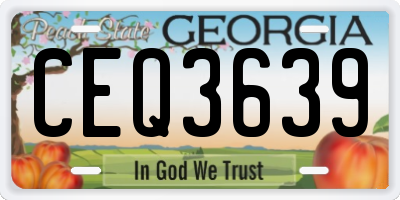 GA license plate CEQ3639