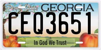 GA license plate CEQ3651