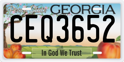 GA license plate CEQ3652
