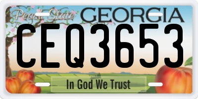 GA license plate CEQ3653