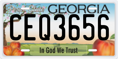 GA license plate CEQ3656