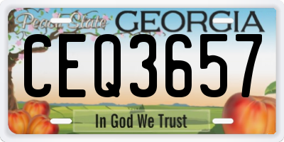 GA license plate CEQ3657