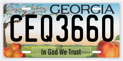 GA license plate CEQ3660