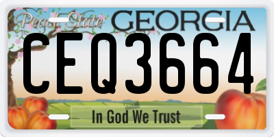 GA license plate CEQ3664