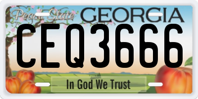 GA license plate CEQ3666