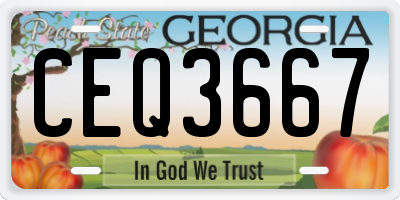 GA license plate CEQ3667