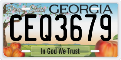 GA license plate CEQ3679