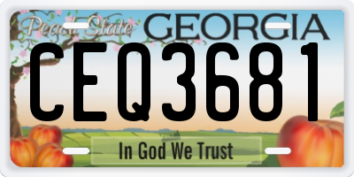 GA license plate CEQ3681