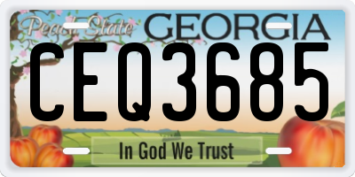 GA license plate CEQ3685