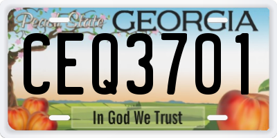GA license plate CEQ3701