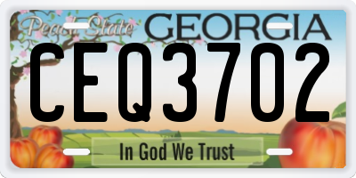 GA license plate CEQ3702