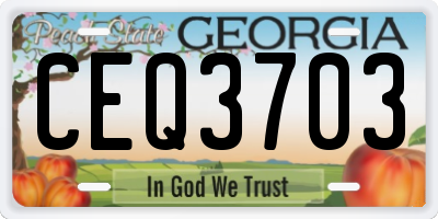 GA license plate CEQ3703