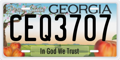 GA license plate CEQ3707