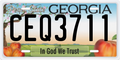 GA license plate CEQ3711