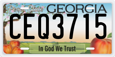 GA license plate CEQ3715