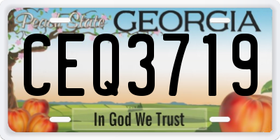 GA license plate CEQ3719