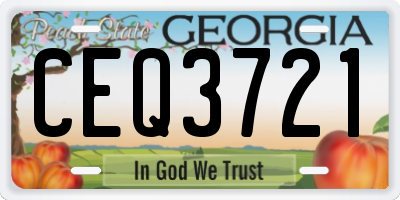 GA license plate CEQ3721