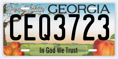 GA license plate CEQ3723
