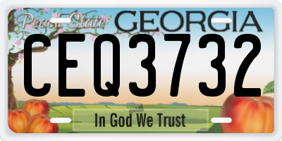 GA license plate CEQ3732