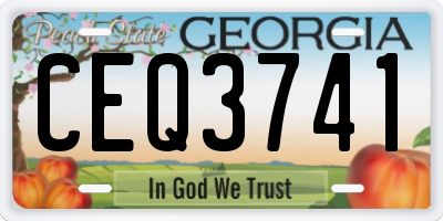 GA license plate CEQ3741