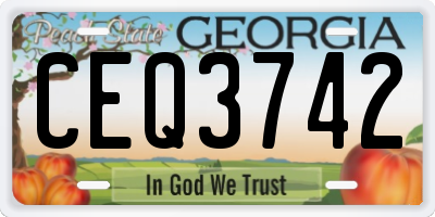 GA license plate CEQ3742