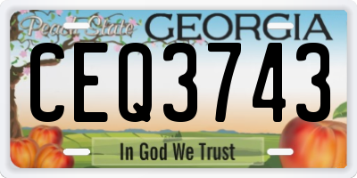GA license plate CEQ3743