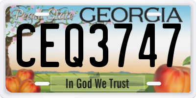 GA license plate CEQ3747