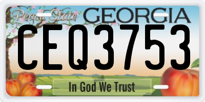 GA license plate CEQ3753